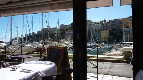 La terrase du restaurant le Jean Bart à Bastia